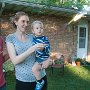 Daniel's first experience with sparklers on the 4th of July. He was scared at first but at the end he said "again!"